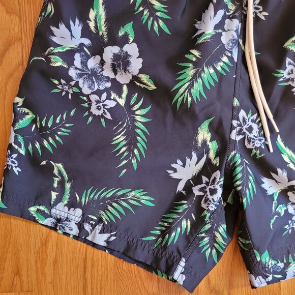 Nautica Mens Navy Tropical Swim Trunks Size L - Picture 4 of 5